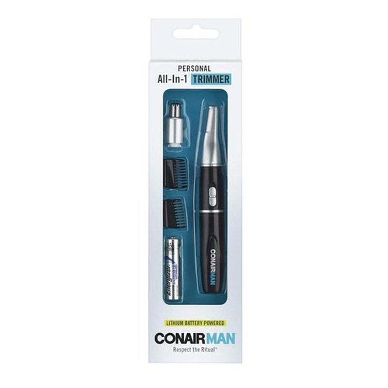 ConairMAN All-in-One Personal Trimmer - Versatile Grooming Kit for Nose, Ear & Eyebrow Hair