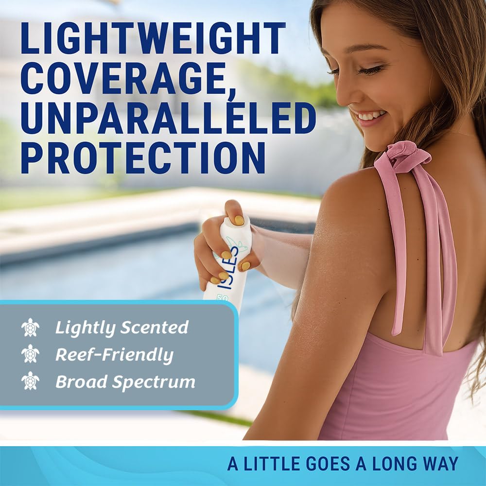 Coral Isles Island Rain Sunscreen Spray SPF 50 - Hawaii Compliant - Oxybenzone & Octinoxate Free - Broad Spectrum - Water Resistant, 6 Fl Oz (Pack of 3)