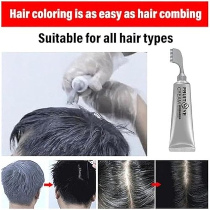 Regine Switzerland Black Fruit Hair Dye Cream - Natural Grey Coverage for Men & Women | Dark Brown