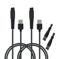 Charger Replacement for Skull Shaver Pitbull/Palm/Silver, MicroTouch Solo Razor - USB Power Cord Accessories and Clean Brush 2-Pack