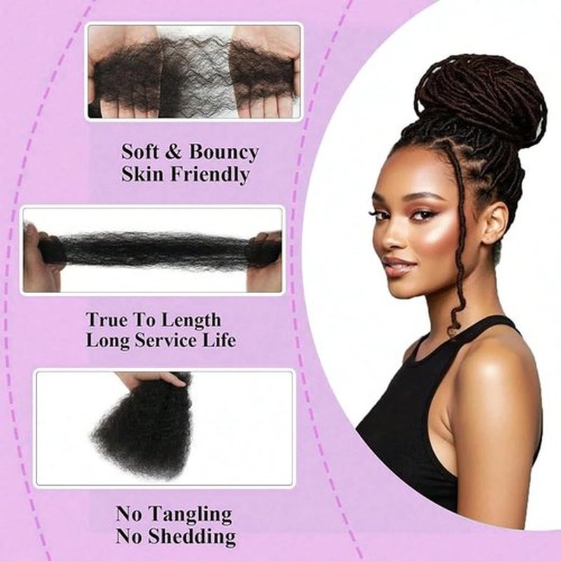 Afro Kinkys Bulk Human Hair 100% Real Human Hair 4c Kinky Curly Hair Bundles for Locs 1 Pack 60g,Dreadlocks Extensions,Twist Braiding,Double Lifespan Virgin Hair 14 inch Natural Black