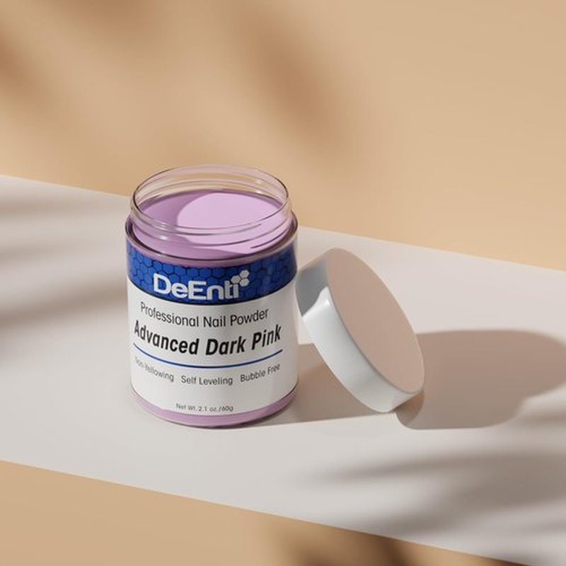 DeEnti Acrylic Nail Powder - 2oz Dark Pink | Professional Grade, Bubble-Free Formula for Long-Lasting, Chip-Resistant Nails