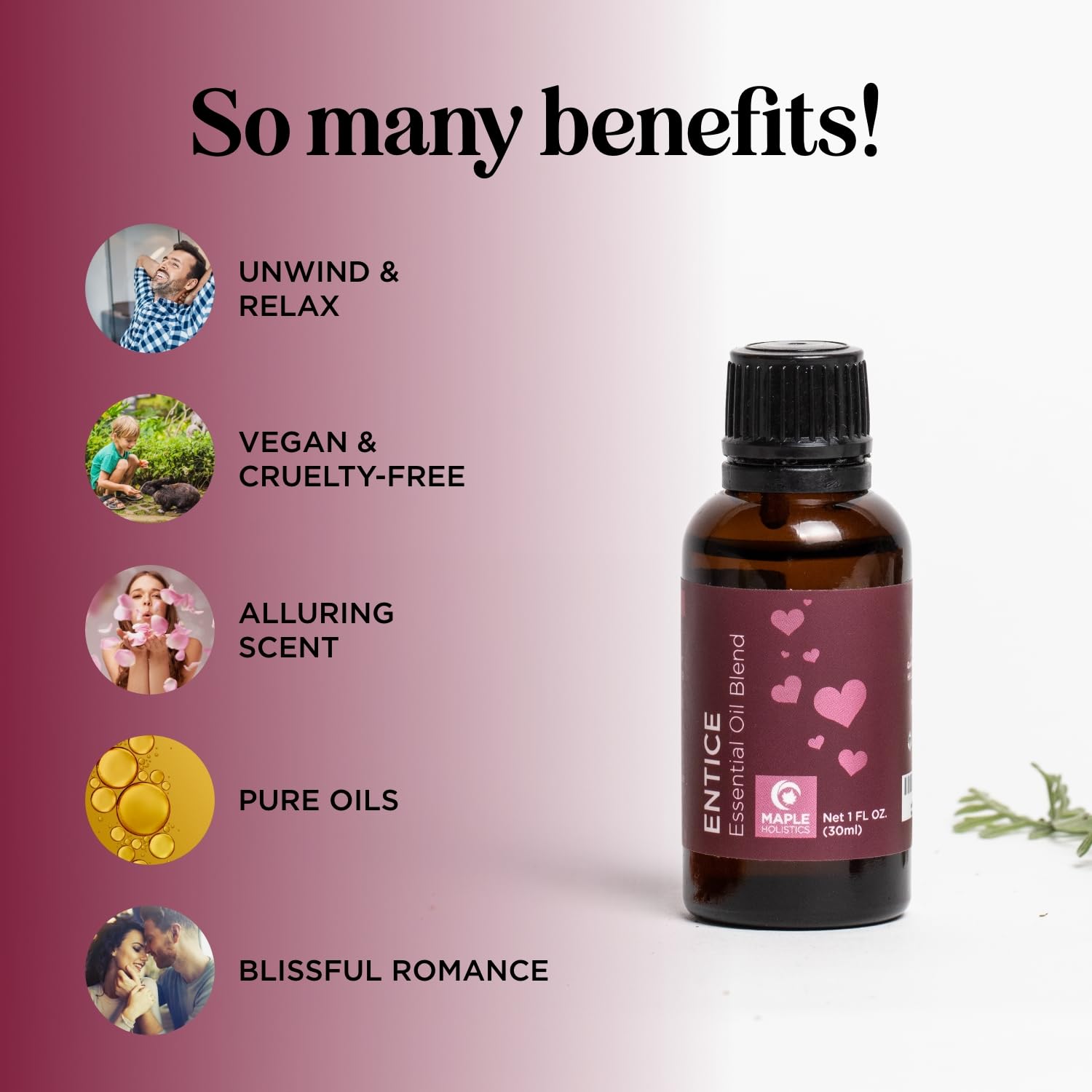 Entice Essential Oil Blend for Diffuser - Passionate Blend of Aromatherapy Oils for Couples with Lavender Palmarosa Clary Sage and Ylang-Ylang Essential Oil - Ignite the Romance Essential Oils Blend