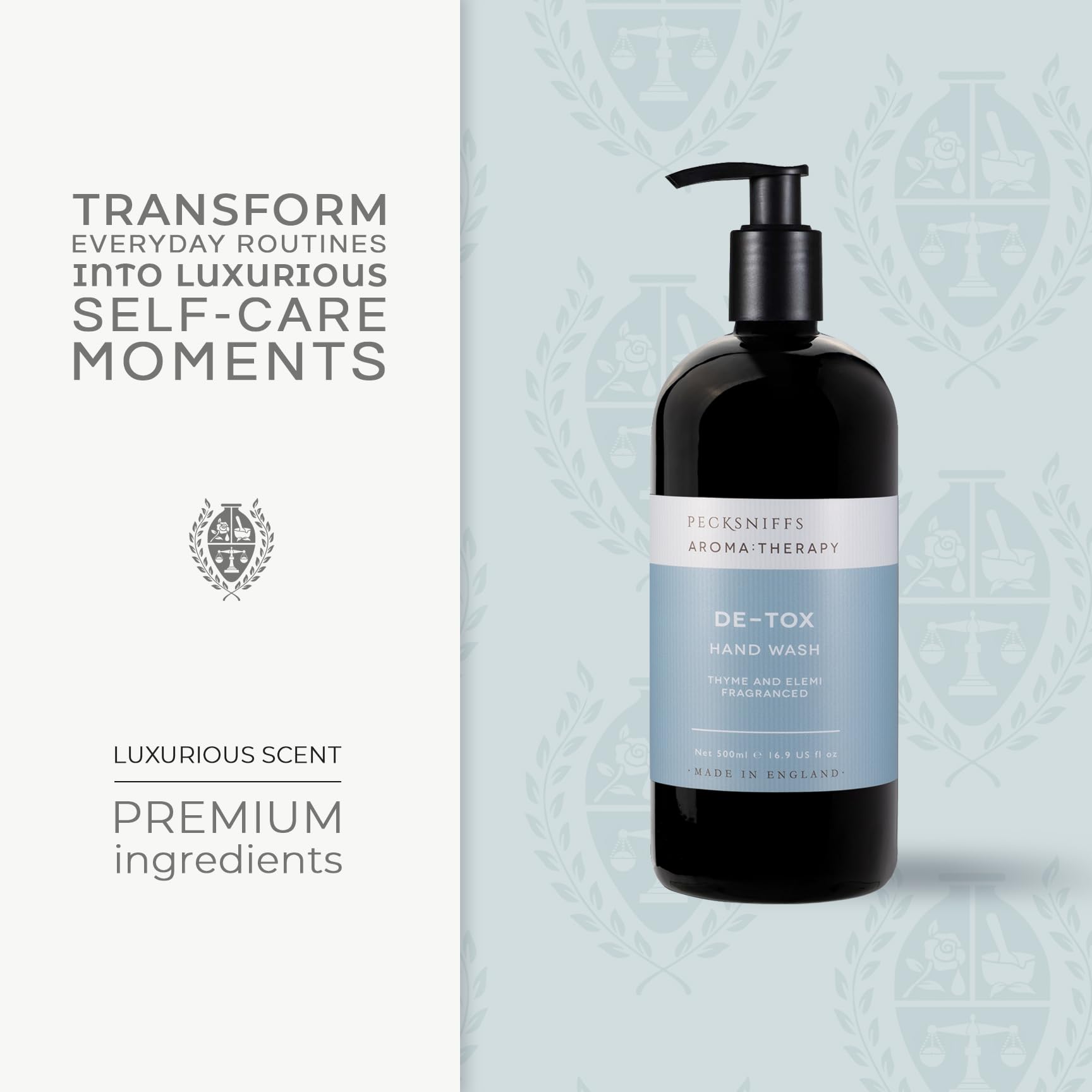 Pecksniff's Moisturizing Hand Wash - Vitamin B Enriched, Natural & Gentle Cleanser, Luxurious Hand Wash 500ml/16.9 fl oz (Sandalwood & Vanilla)