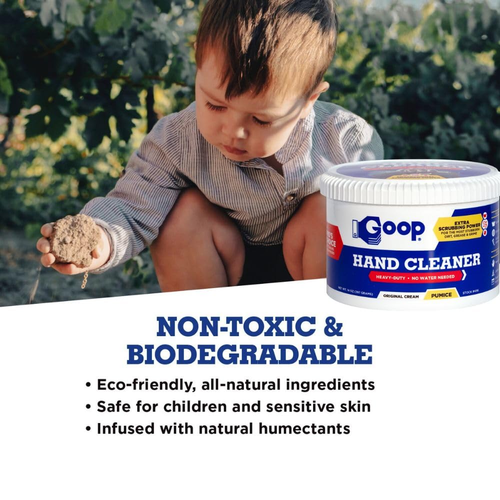 GOOP Multi-Purpose Waterless Hand Cleaner with Pumice - 14 oz Can (Pack of 2)