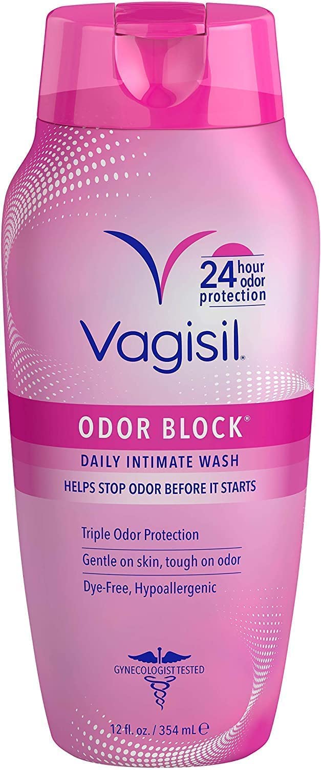 Vagisil Feminine Wash for Intimate Area Hygiene, Odor Block, Gynecologist Tested, Hypoallergenic, 12 oz, (Pack of 2)