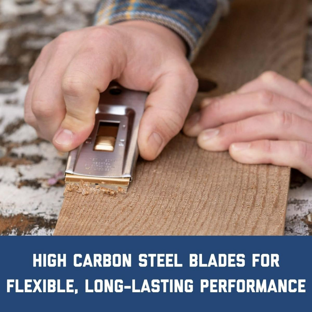 Single Edge Aluminum Backed Razor Utility Blades - 10-Pack - .009 In Made of High Carbon Steel for Extra Durability and Long Life - APBL-7037