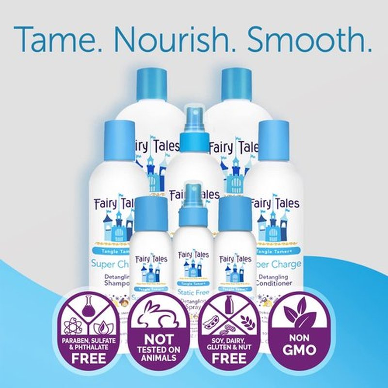 Fairy Tales Tangle Tamer Detangling Spray - Static Free Formula for Kids - 12 oz, Paraben & Sulfate Free