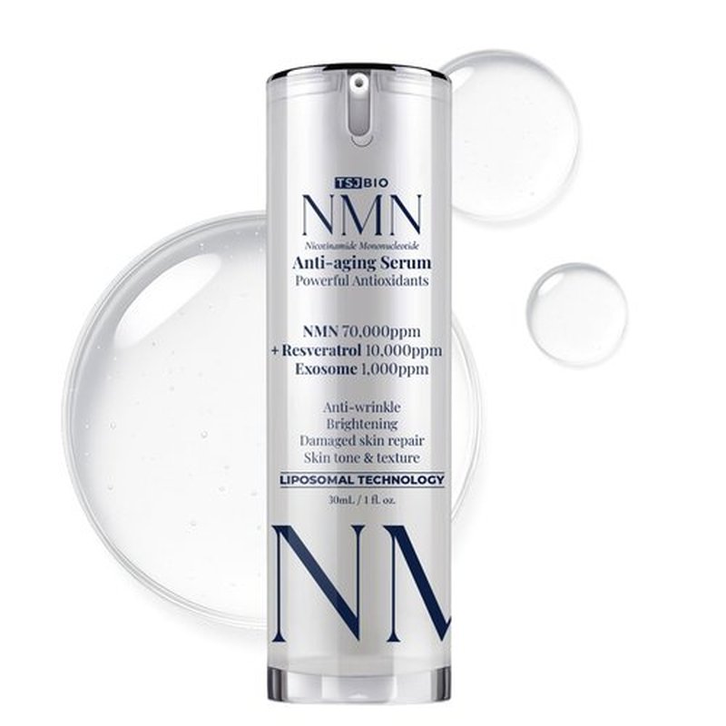 TSJ Bio NMN Radiance Renewal Serum - Professional Grade Skincare with NMN 70,000PPM, Resveratrol & Exosome Complex (1.01 fl oz)