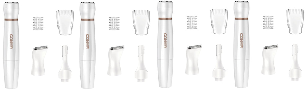 Conair All-in-1 Facial Hair Removal for Women, Cordless Electric Trimmer, Perfect for Face, Ear/Nose, Eyebrows, and Bikini Lines (Pack of 4)