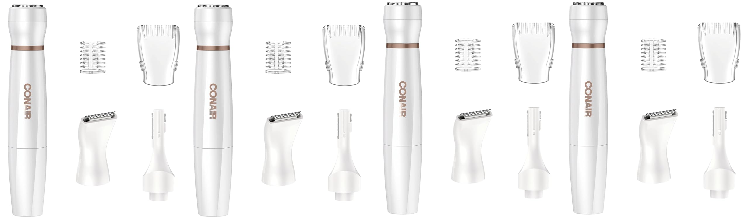 Conair All-in-1 Facial Hair Removal for Women, Cordless Electric Trimmer, Perfect for Face, Ear/Nose, Eyebrows, and Bikini Lines (Pack of 4)