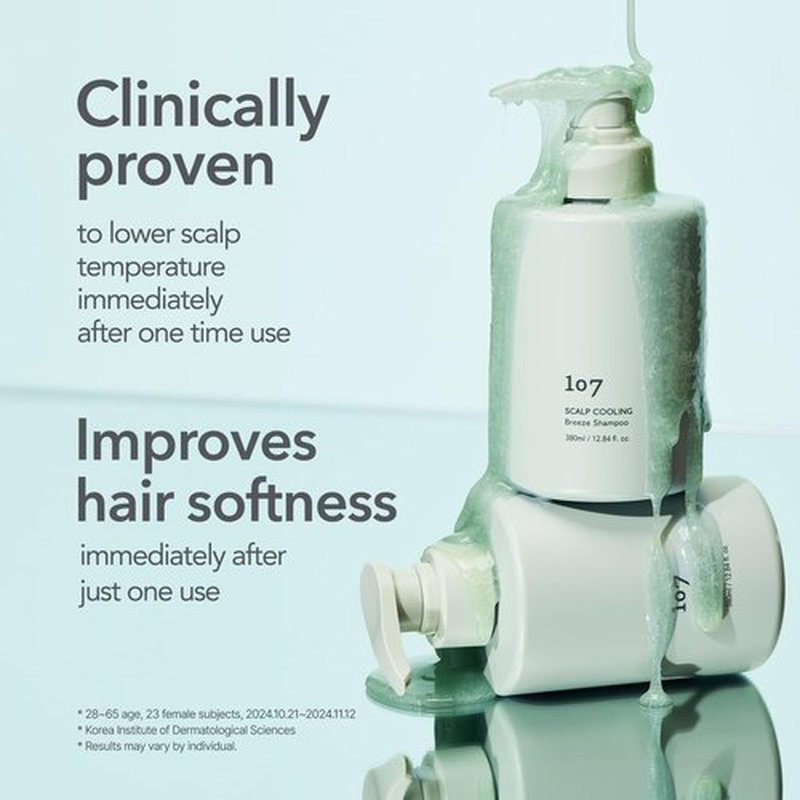 107 SCALP COOLING Breeze Shampoo - Soothing & Refreshing scalp cooling shampoo with 3-Year Aged Fermented Mugwort Vinegar – Scalp Care, Sebum Control (12.84 oz)
