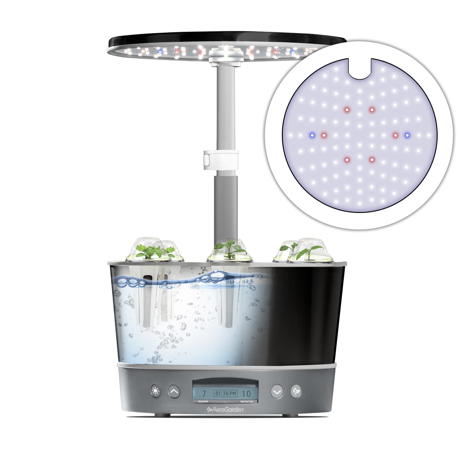 AeroGarden Harvest Elite 360, Platinum Stainless
