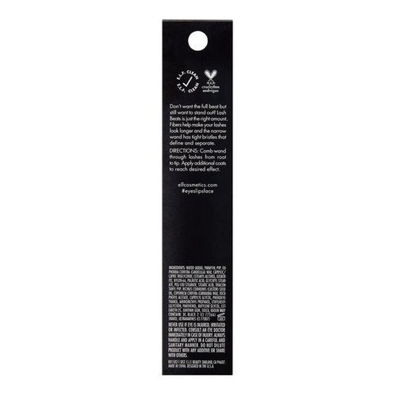 e.l.f. Lash Beats Mascara, Defining & Lengthening Formula for Mega Long Lashes, Creates Natural-Looking Long & Defined Lashes, Pitch Black (Pack of 2)