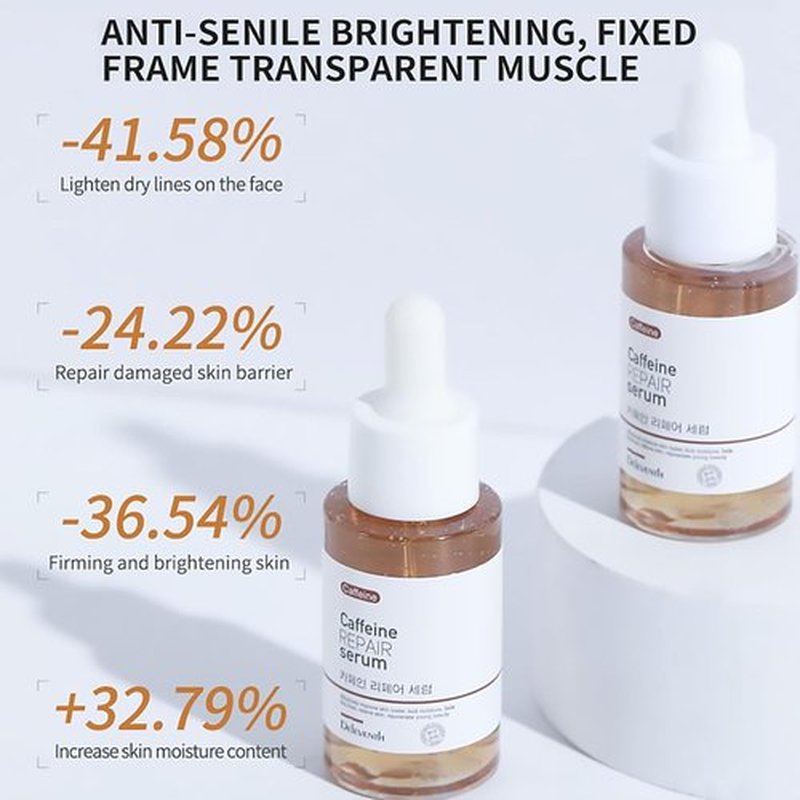 DEleventh Caffeine Repair Face Serum - Anti-Aging Formula with Natural Extracts | 37ml for Hydration & Puffiness Relief