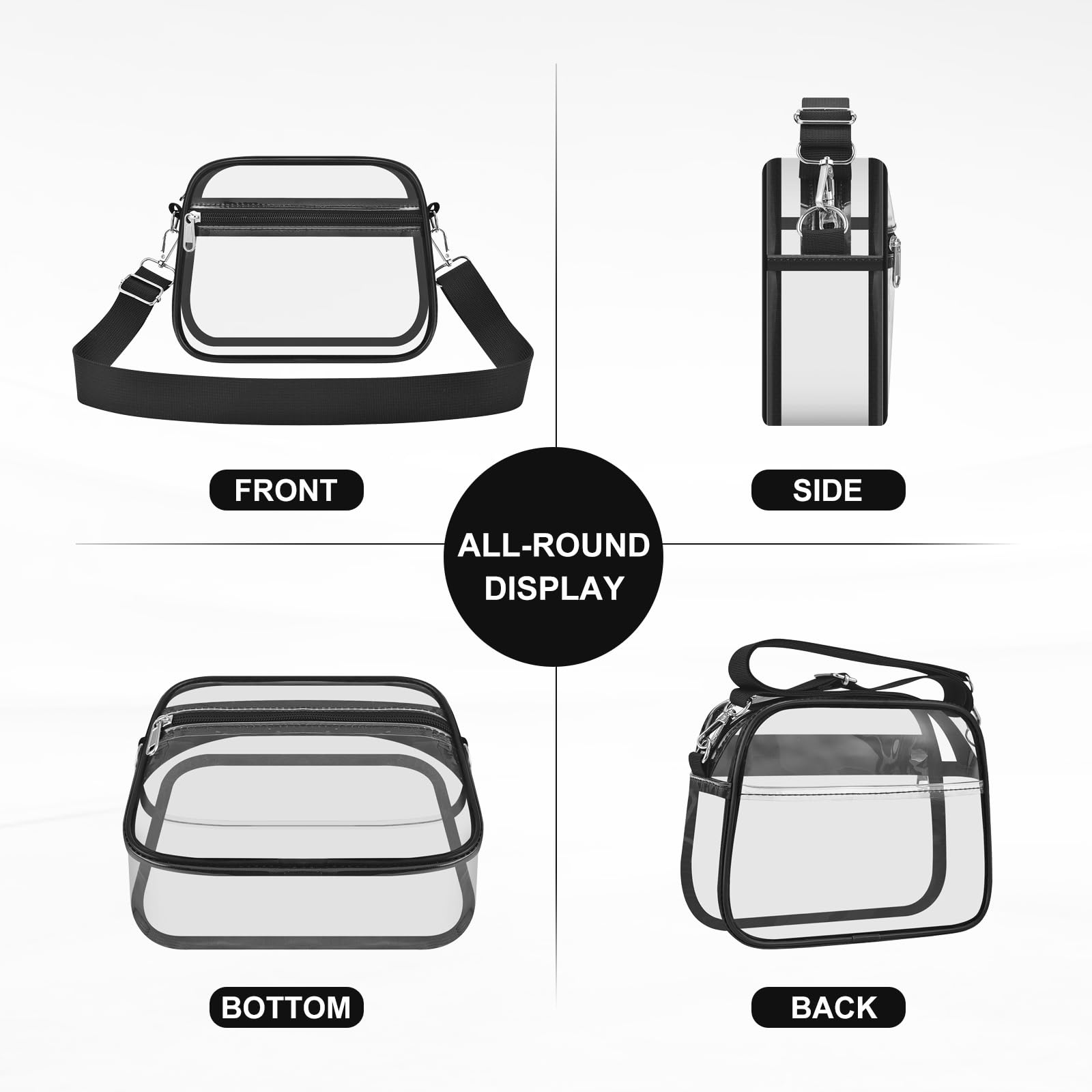 USPECLARE Clear Bag for Stadium Events Clear Sports Fan Handbags Purses