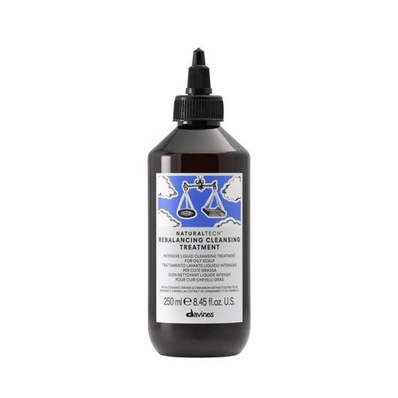 Davines Naturaltech Rebalancing Cleansing Treatment, Normalizing & Oil Control for Oily Scalp - With Lemon Phytoceuticals - Controls Excess Sebum Production, 8.45 Fl Oz