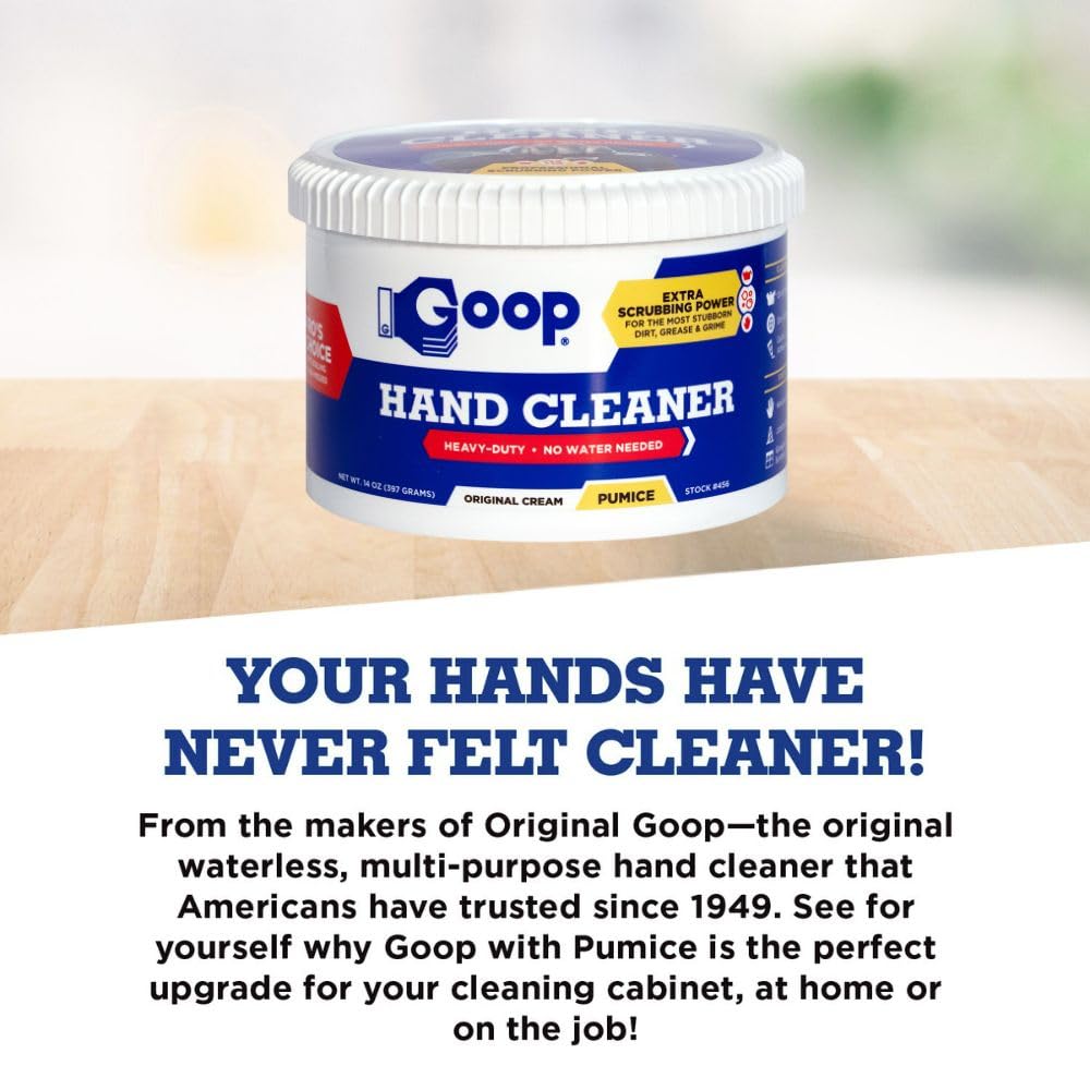 GOOP Multi-Purpose Waterless Hand Cleaner with Pumice - 14 oz Can (Pack of 2)