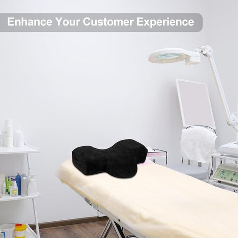 IMENE Lash Pillow for Eyelash Extensions- Memory Foam Lash Pillow with Neck and Back Support, Large Ergonomic lash Bed Pillow with Velvet Pillowcase and Lash Organizer Pockets