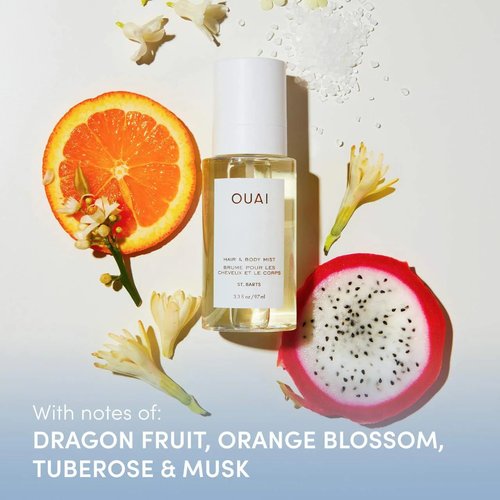 OUAI St. Barts Hair and Body Mist - Tropical-Scented Hair Perfume & Body Spray - 3.3 Fl Oz with Dragonfruit & Musk