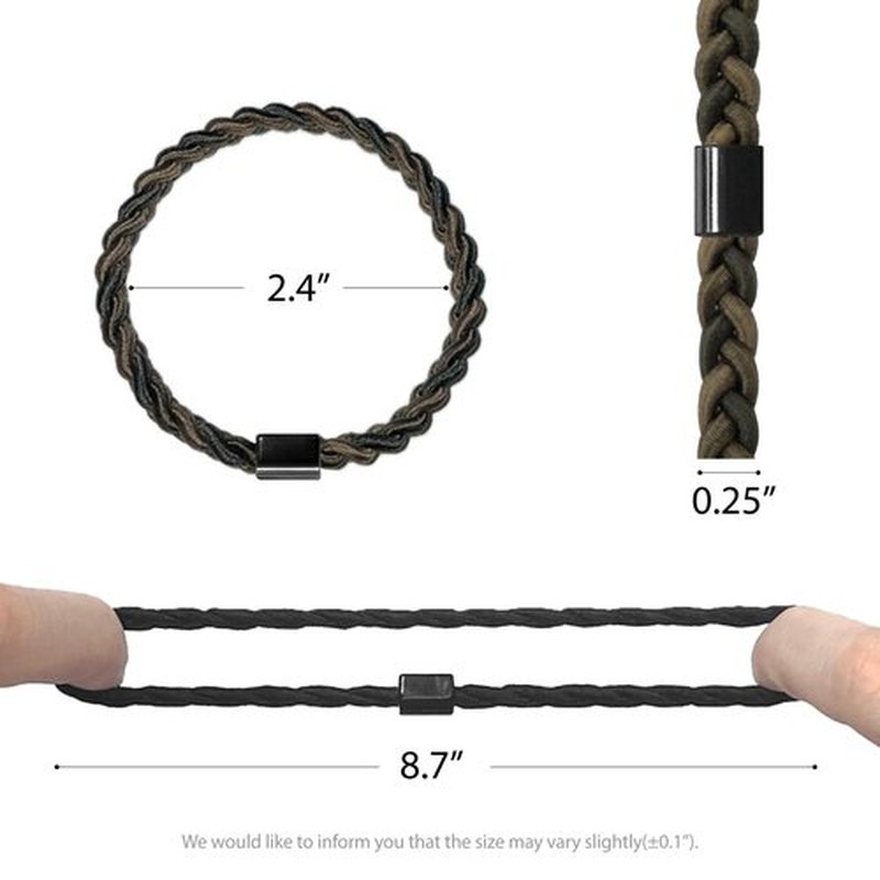 HAVHAF Braided Mens Hair Ties For Men 5 pcs(XL) - For Buns Curly Thick Dense Hair Elastic Hair Ties For Guys | No damage Crease Breakage Man Bun Hair Tie Men with Long Hair | Perfect hairtie(Camo)
