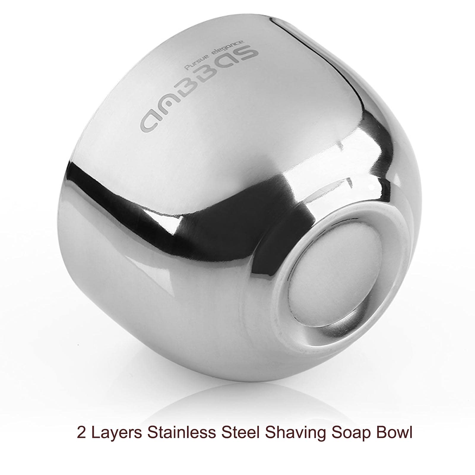 Anbbas 4IN1 Shaving Brush Set,Nylon Bristles Wood Handle and Stainless Steel Soap Bowl,ABS Wall Mounted Shaving Holders for Brush and Bowl for Men Wet Shave