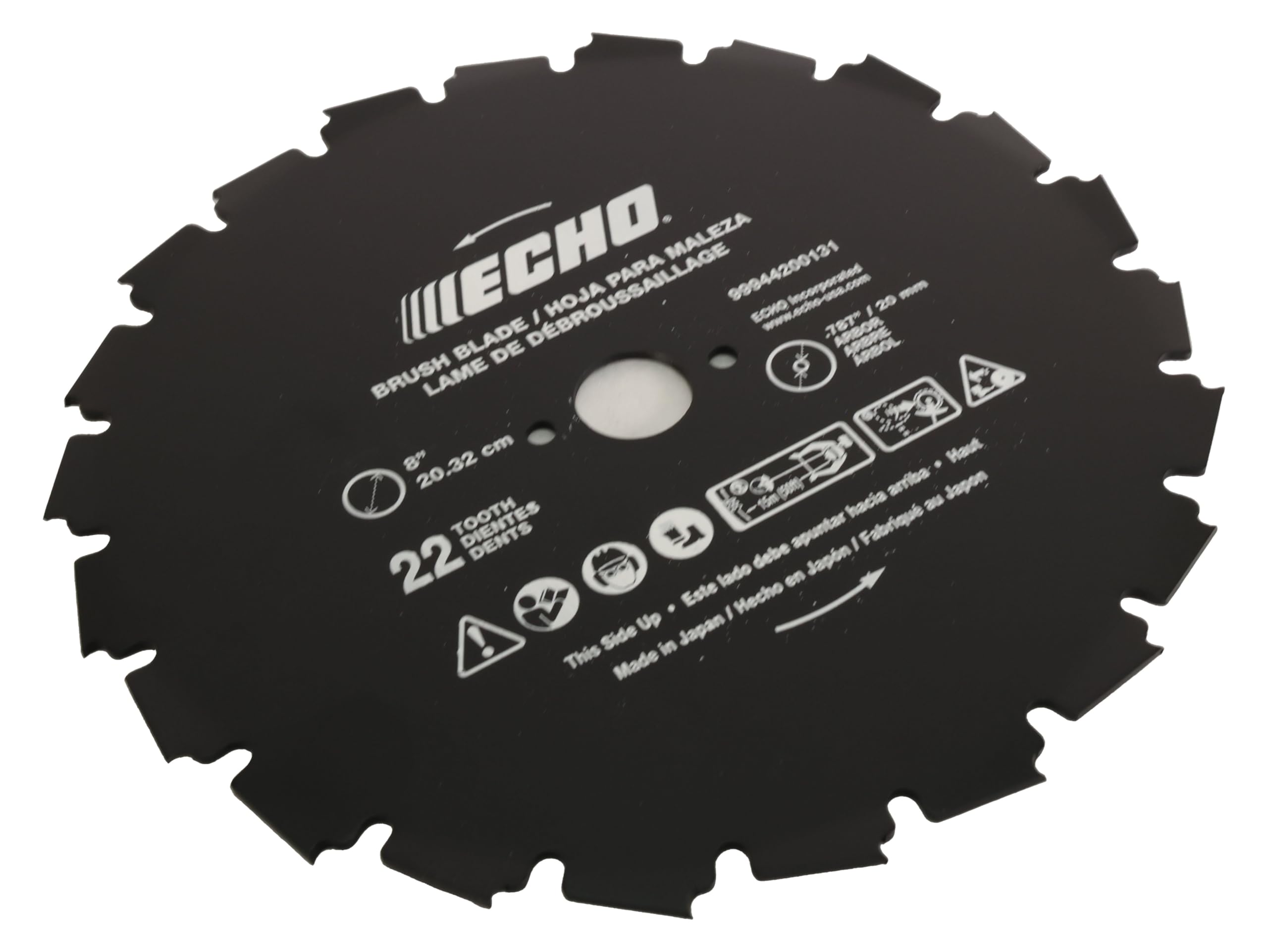 99944200131 Echo 8" Steel Brushcutter Blade 20 mm Bore 22 Tooth Fits SRM-210 SRM-225 SRM-230 SRM-260 SRM-265 SRM-280 SRM-311 SRM-340 SRM-400 SRM-410 Trimmers