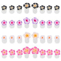 DOITOOL Silicone Toe Separators for Pedicure 32Pcs Flower Design Toe Spacers Nail Dividers Soft Reusable Stretchers for Women Home and Salon Use