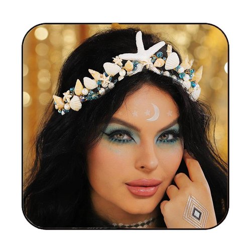 Catery Mermaid Crown Seashell Headband Starfish Mermaid Accessories Headpiece for Women