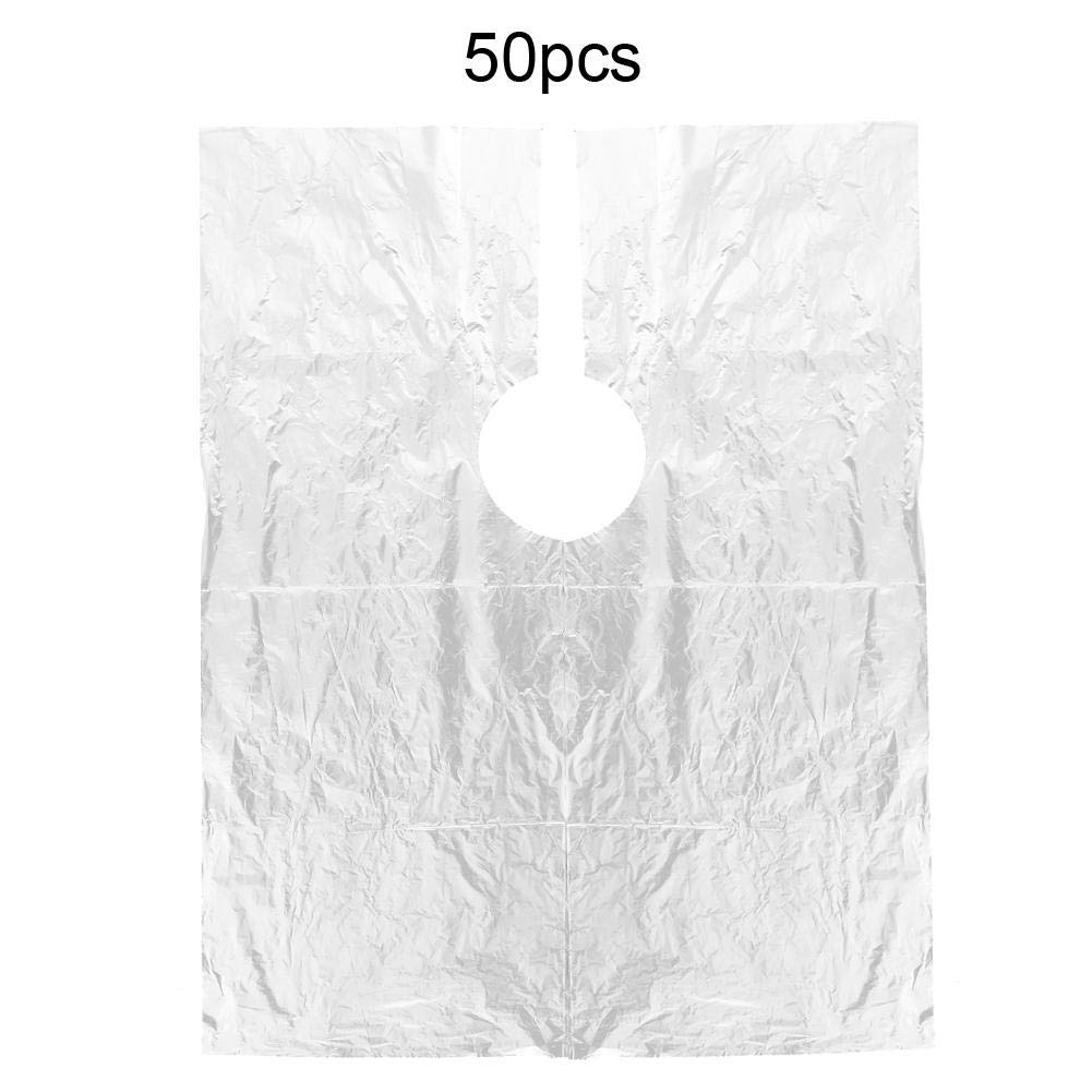 ZJchao 50pcs Disposable Hairdressing Cape, Adjustable and Clear Barber Cape Cutting, Dyeing, Perming, Coloring, 64 x 82cm