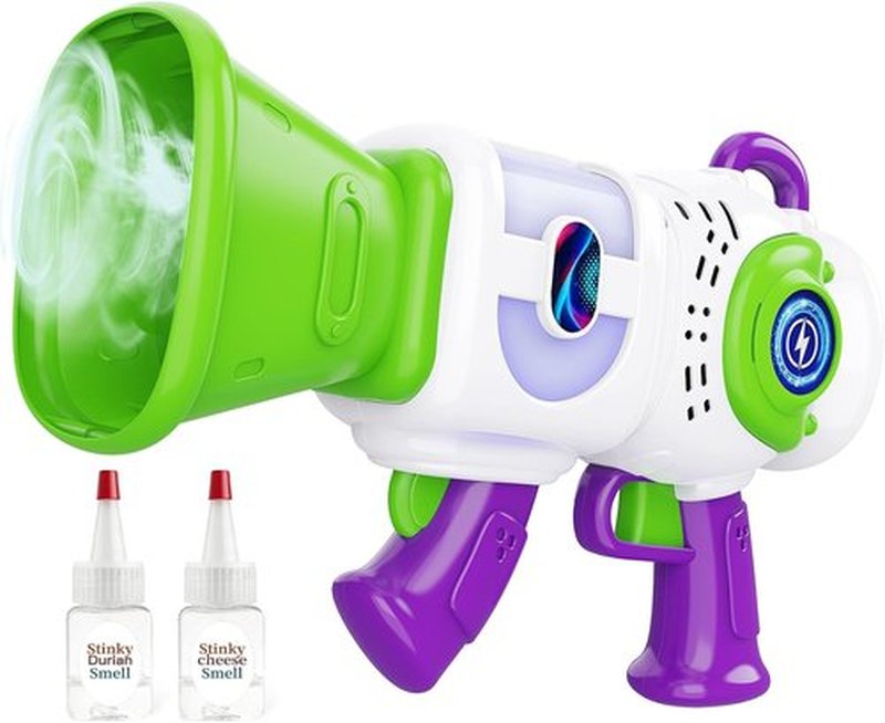 Resosese Fart Gun - Fun Fart Blaster Toy with Real Fog Rings, Unique Scents & Color-Changing Lights