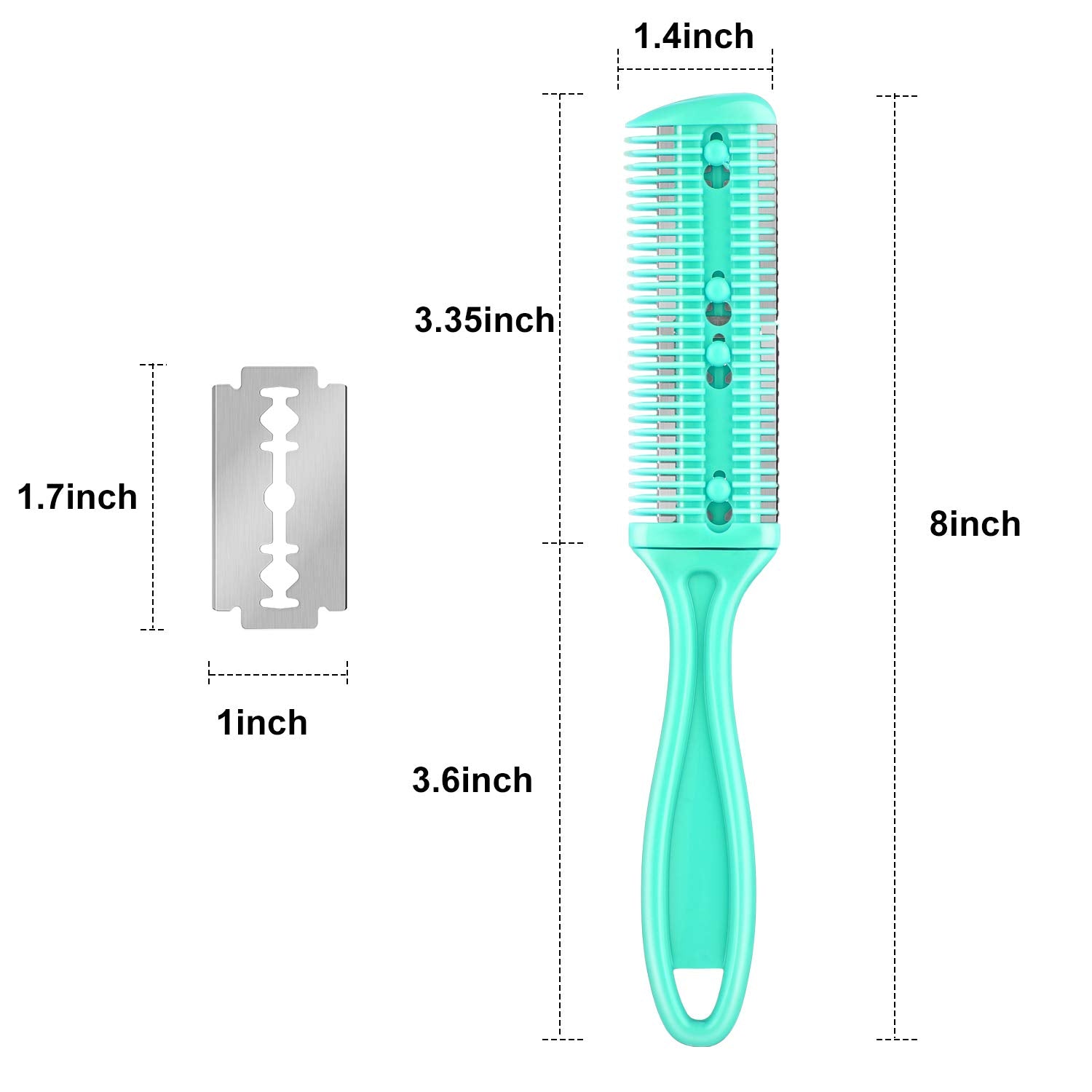 Maitys 3 Pcs Haircut Razor Comb Hair Cutting Comb with 12 Replacement Blades Double Edge Shaper for Salon & Home Styling Split Ends Trimmer Styler for Thick and Thin Hair