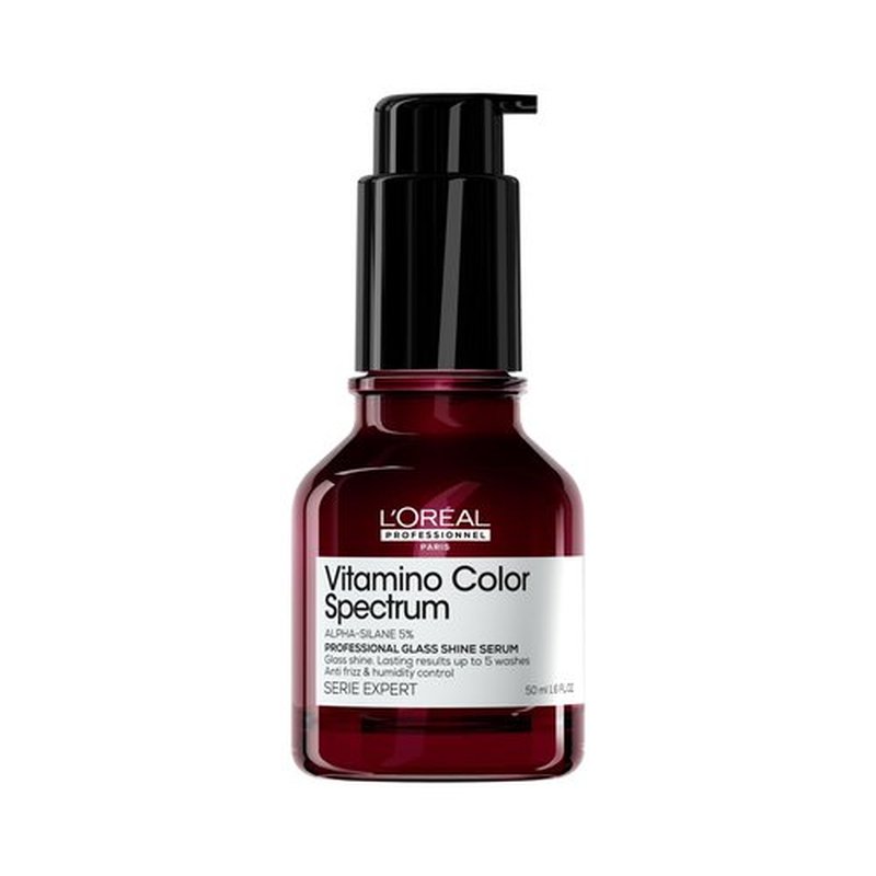 L'Oréal Professionnel Paris Vitamino Color Spectrum Glass Shine Serum - Instant Glass Hair Shine, Protects Color Treated Hair, Heat Protection Up to 450°F, Vibrant Colors Up to 100 Days, Anti-Frizz