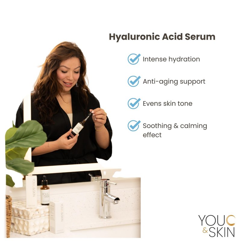 You C & Skin Hyaluronic Acid Serum 1.7 fl oz – Hydrating Face & Neck Serum for Men & Women – Moisturizes and Strengthens Skin Barrier – Lightweight, Non-Greasy Facial Serum with geniune Snail Mucin
