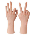 KUMIHO Realistic Silicone Female Hand Model - Fake for Jewelry Display, Tattoo Training, Practice Art Sketch With Nails, Right Hand With Skeleton, Brown