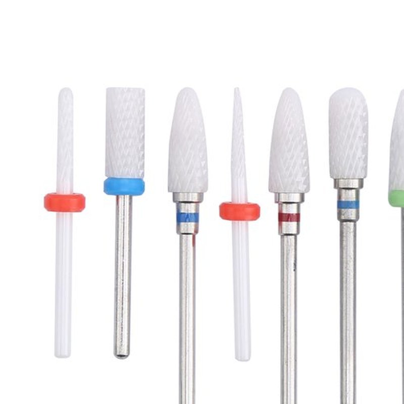 Ceramic Nail Drill Bits 12Pcs Set, Ceramic Milling Cutter Nail Drill Bit for Electric Grinding Machine, Nail Drill Bits Set for Acrylic Gel Nails Professional Burrs