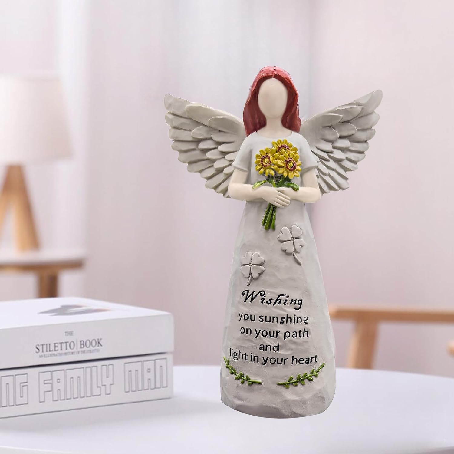 Angel Figurine by [Brand Name] - Hand-Painted 5.5” Sculpture for Blessings, Hope, and Comfort