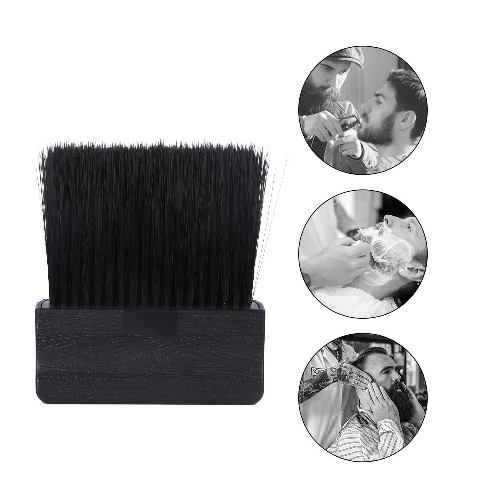 Barber Brush Neck Duster Brush for Hair Cutting, Soft Neck Cleaning Brush, Professional Salon Tool Black
