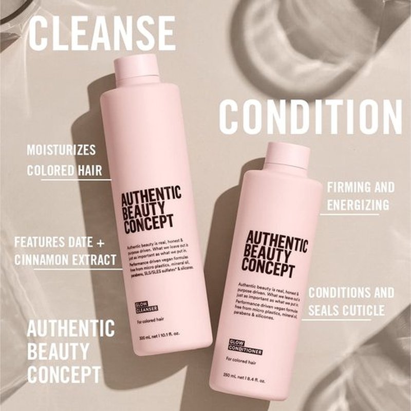 Authentic Beauty Concept Glow Cleanser - Preserves Color & Seals Cuticle for Color-Treated Hair | Vegan, Sulfate-Free
