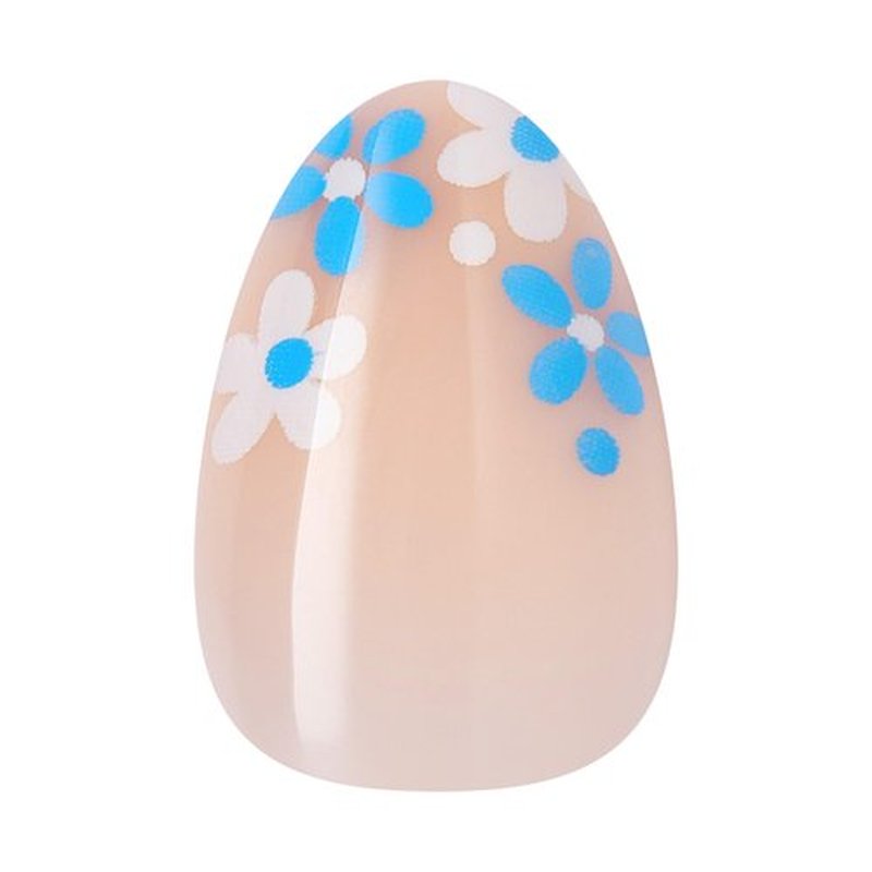 KISS CORE Design Press On Nails Almond, Tune, Blue, 32 Count