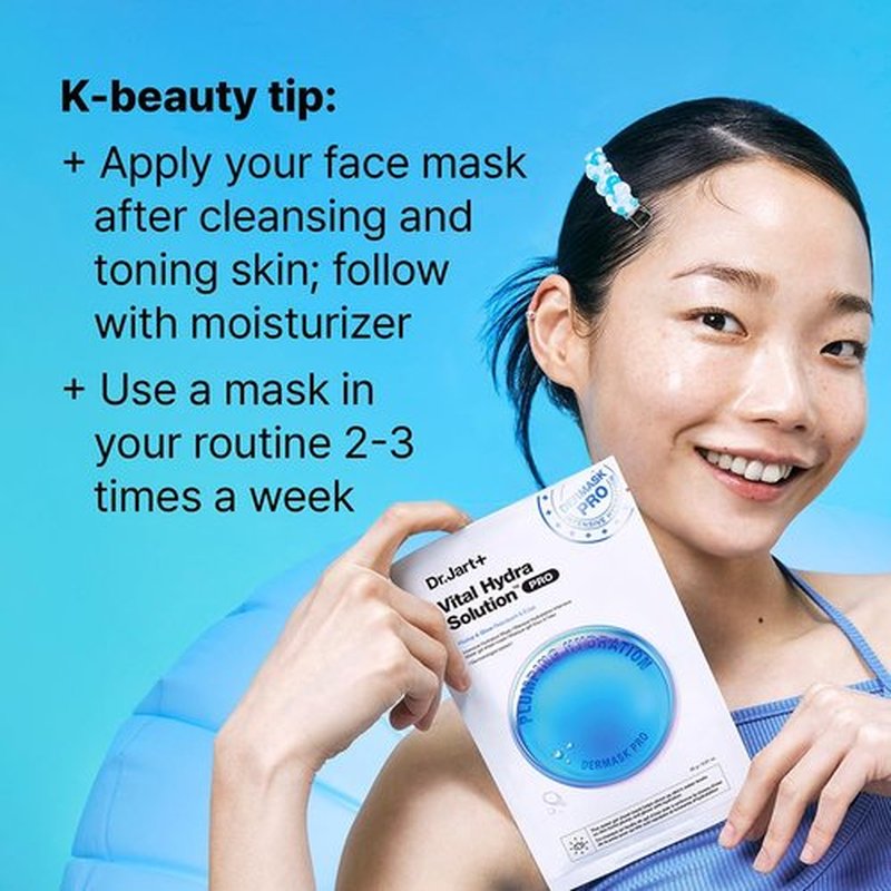 Dr.Jart+ Dermask Vital Hydra Solution - Hydrating Korean Face Mask with Hyaluronic Acid | Sheet Mask for Radiant Skin