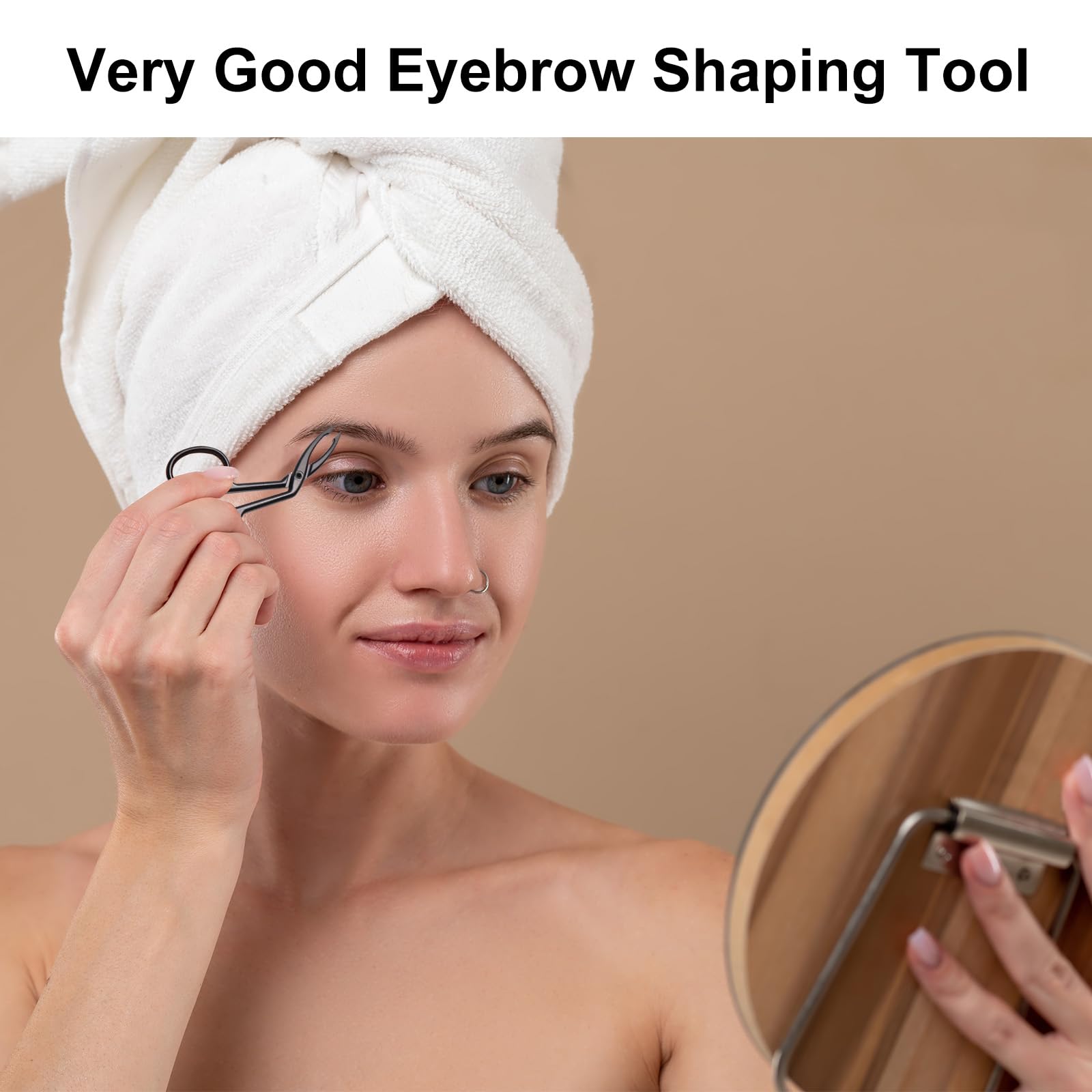 Haikole Tweezers for Women Facial hair 3 Pieces Eyebrow Tweezers,Scissor Tweezer for Remover Facial Hair Eyebrows Care Wig Plucking,Scissor Handle Tweezer Scissors (Curved)