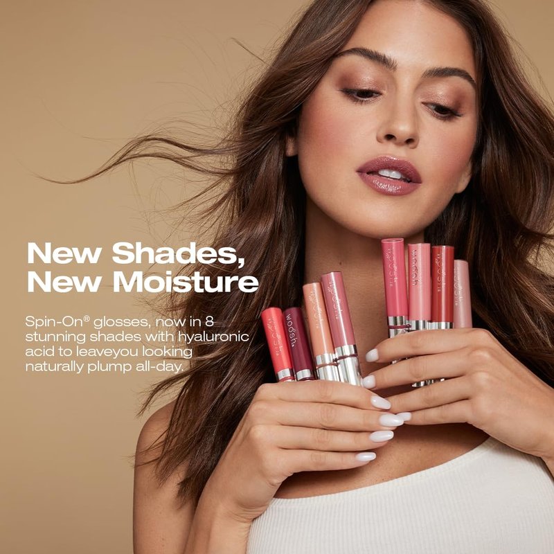 Woosh Beauty Spin-On Lip Gloss - Hydrating Hyaluronic Acid & Shea Butter for No Fine Lines | Vegan & Cruelty-Free - Glaze