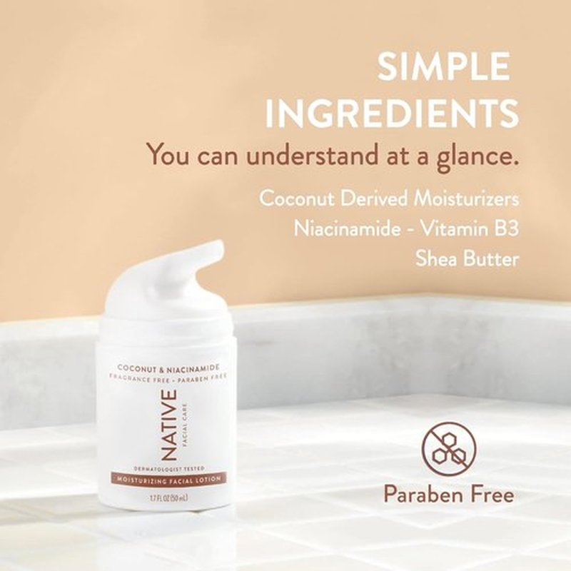 Regine Switzerland Daily Facial Moisturizer - Hydrating Cream with Vitamin B3 & Coconut | Lightweight Non-Greasy 1.7 fl oz