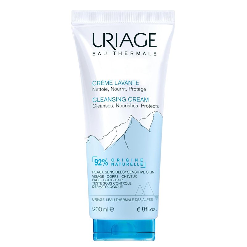 Uriage Daily Moisturizing Cleansing Cream - Nourishing 2-In-1 Body Wash with Shea Butter | Soap-Free, Fresh Scent, 200ml
