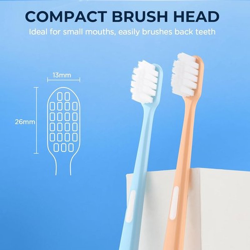 Skiennix Extra Soft Toothbrush - Gentle Care for Sensitive Gums | Compact Head with 10,000 Micro Nano Bristles