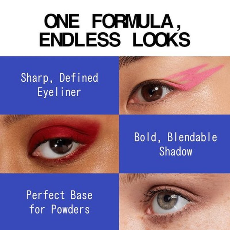 About-Face Matte Fluid Eye Paint - High-Pigment Liquid Eyeshadow in No Queens Blues | Long-Lasting, Vegan & Cruelty-Free