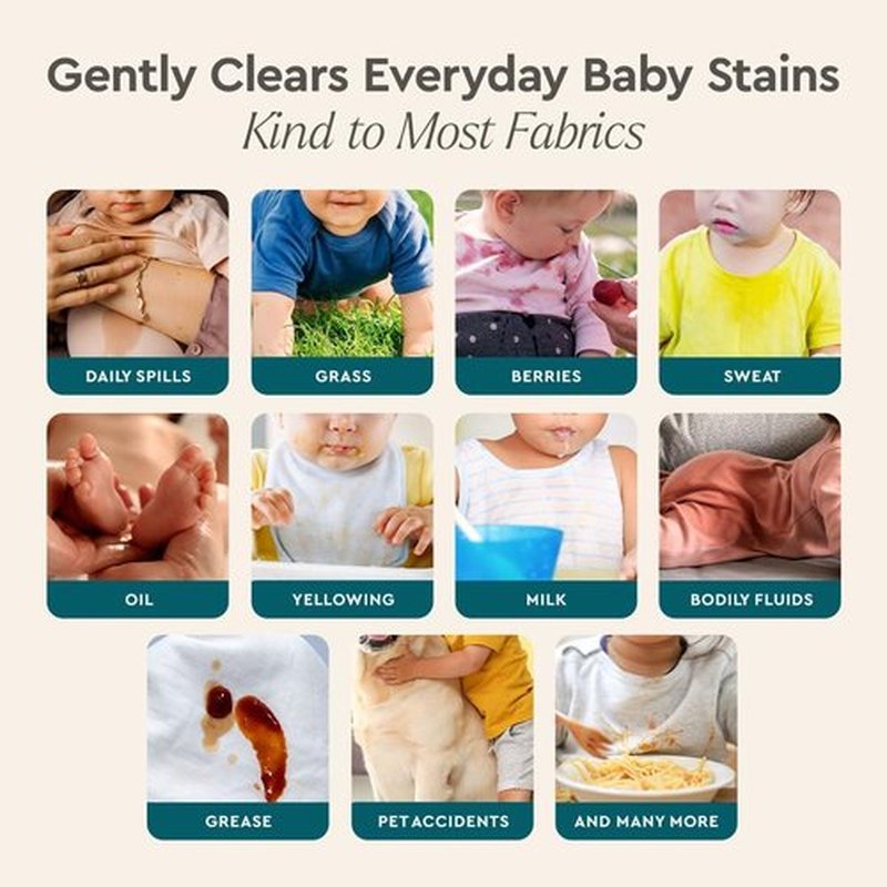 Puracy Stain Remover - Enzyme-Based Laundry Spray for Baby Clothes & Diapers | Natural Spot & Odor Cleaner, 16 Oz