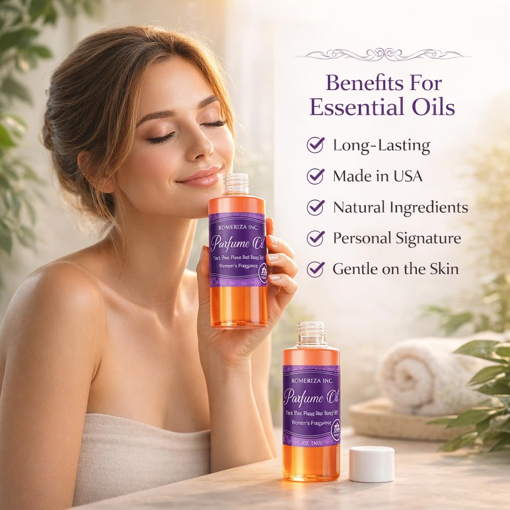 ROMERIZA INC. 1 Fl Oz Tease Me Please Me Women's Fragrance Oil Our Interpretation, Uncut Oil-based Perfume With Clean And Fresh Scent, Daily Scent, Multi-use For Women