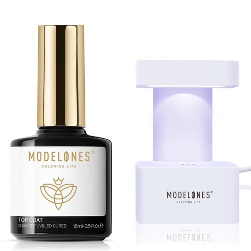 modelones Gel Nail Polish Top Coat with Mini U V Nail Lamp